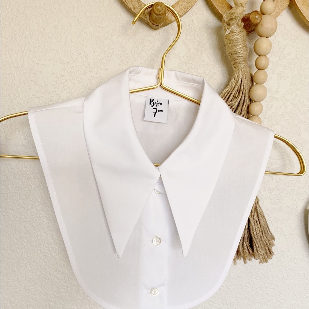 Crisp white cotton collar from Before 7am. New!  European designed and made.